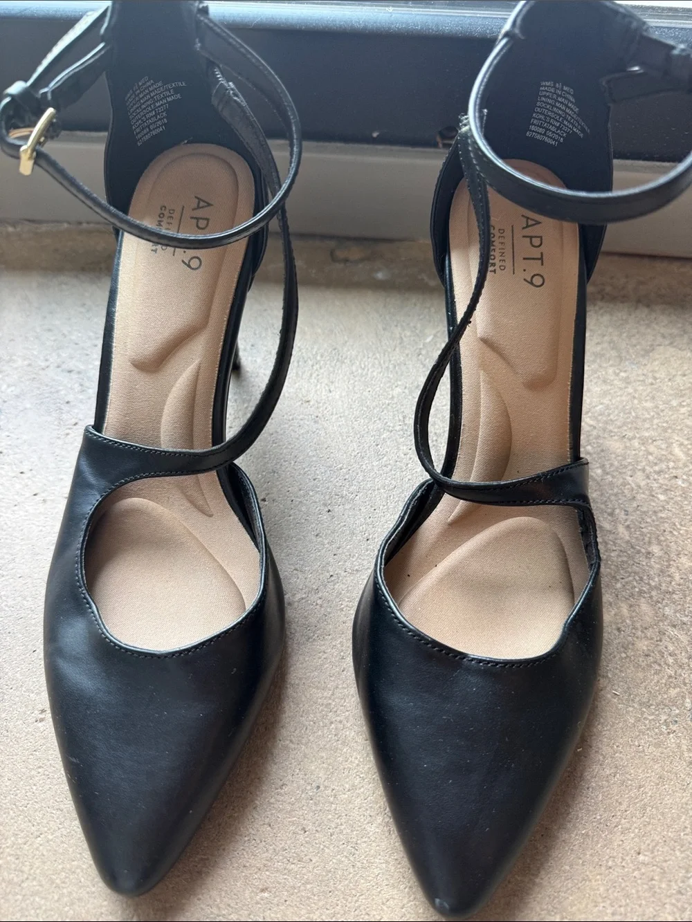 Apt. 9 Black Pointed-Toe Ankle-Strap Pumps